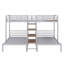 Lit superposé triple en métal avec tablettes de rangement et escalier-1237403420