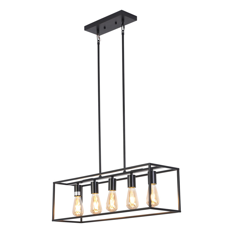5 - Light Kitchen Island Pendant, Textured Black, Textured Black