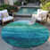 Machine Washable Indoor/Outdoor Cinead ACN1699 Teal Rug