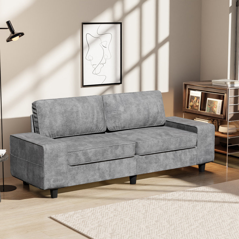 Canapé rembourré avec rangement, Gris chenille, 3