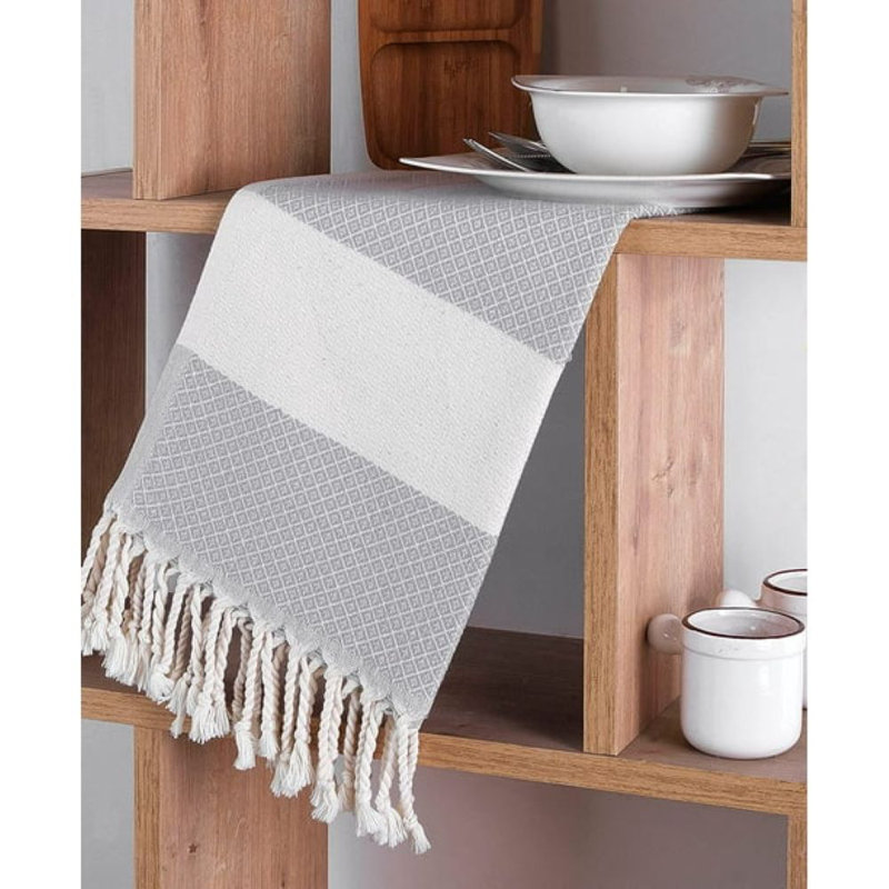 Paquet de 4 serviettes essuie-mains 100% coton pour salle de bain et cuisine, 16 x 39 po, Gris