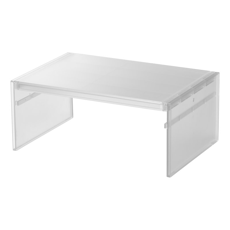 White Expandable Plastic Refrigerator Riser Shelf