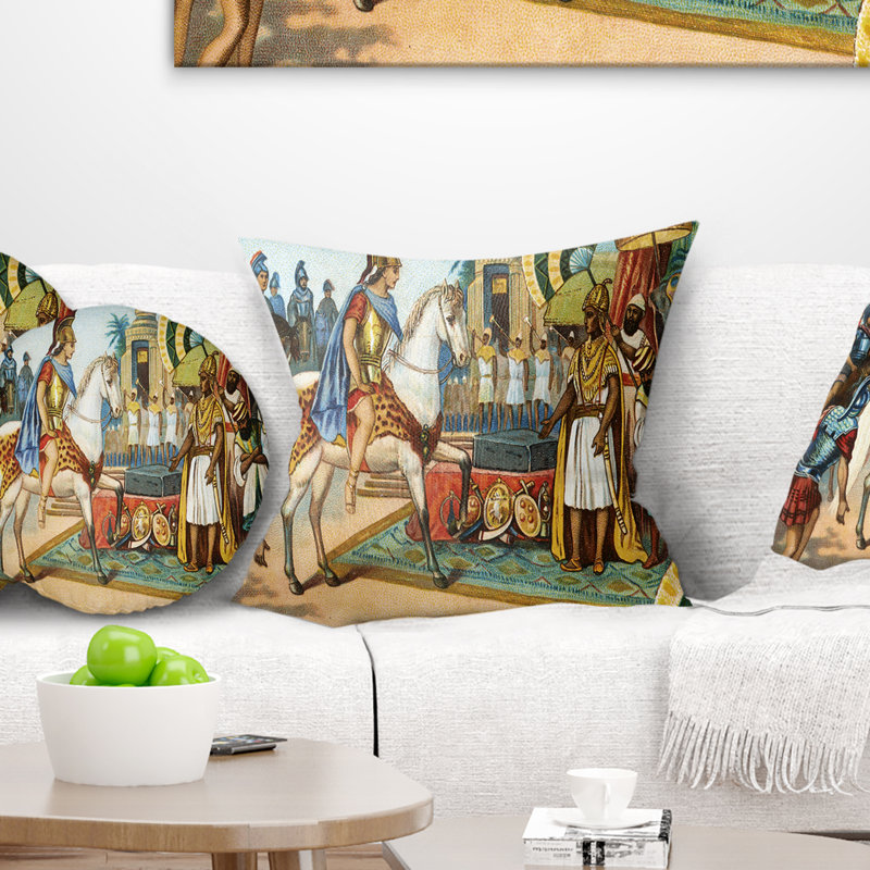 Coussin d’illustration historique ancien portrait, 18 po x 18 po, Coussin décoratif
