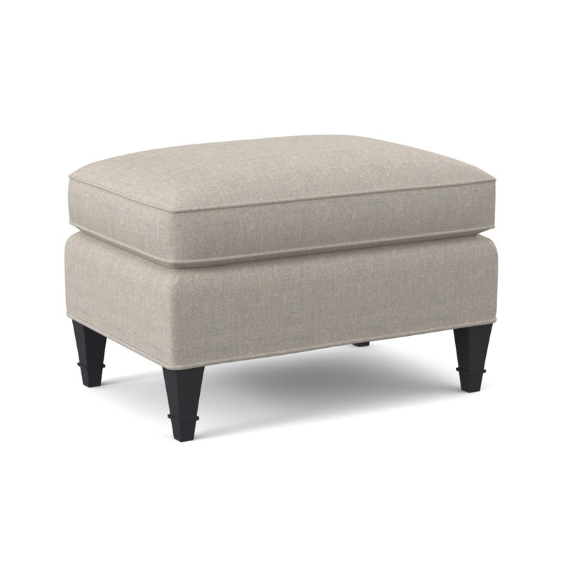 Everton Ottoman, Venice Linen, Vintage Ebony