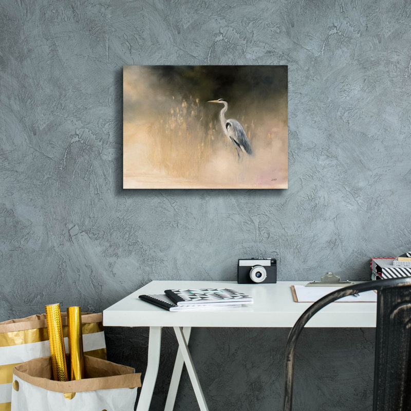 Art mural sur toile Winston Porter «Peaceful Egret» par Julia Purinton, H 12 po x l 16 po x P 0,75 po
