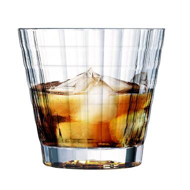 Finesse Grid Crystal Drinking Glasses - Set of 4