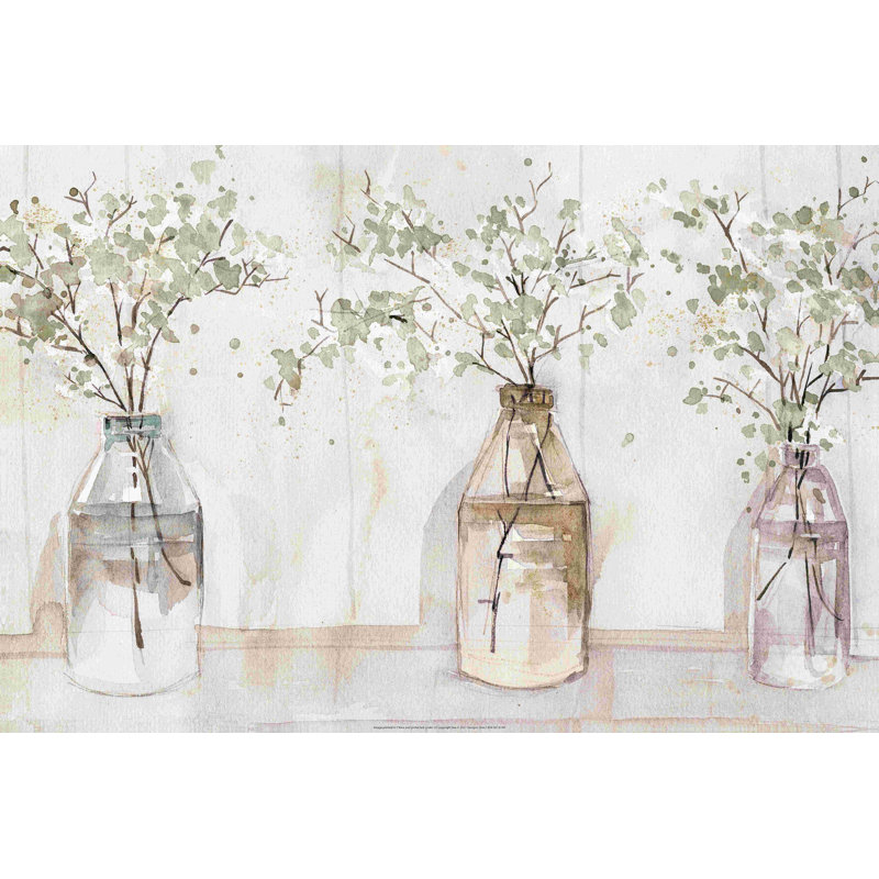 Branches dans l'aquarelle de bouteilles rétro, H 8 po x l 12 po