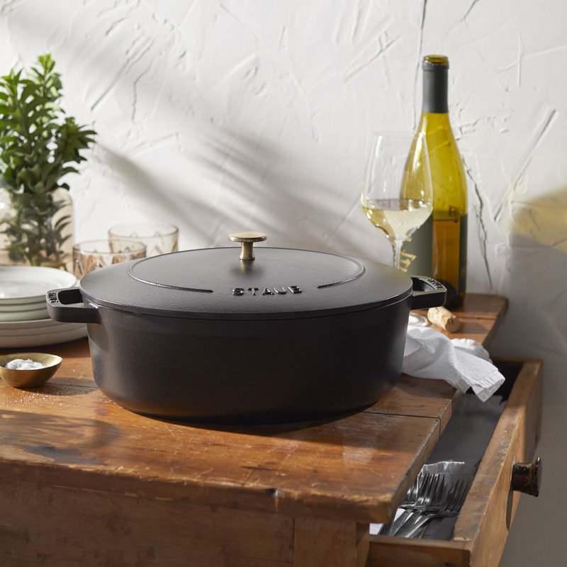 Grande cocotte ovale en fonte 6 L La Cocotte, Black