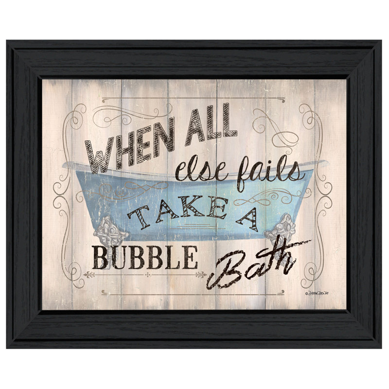 «Take a Bubble Bath», art mural encadré pour le salon, impression murale par Debbie DeWitt, Cadre noir