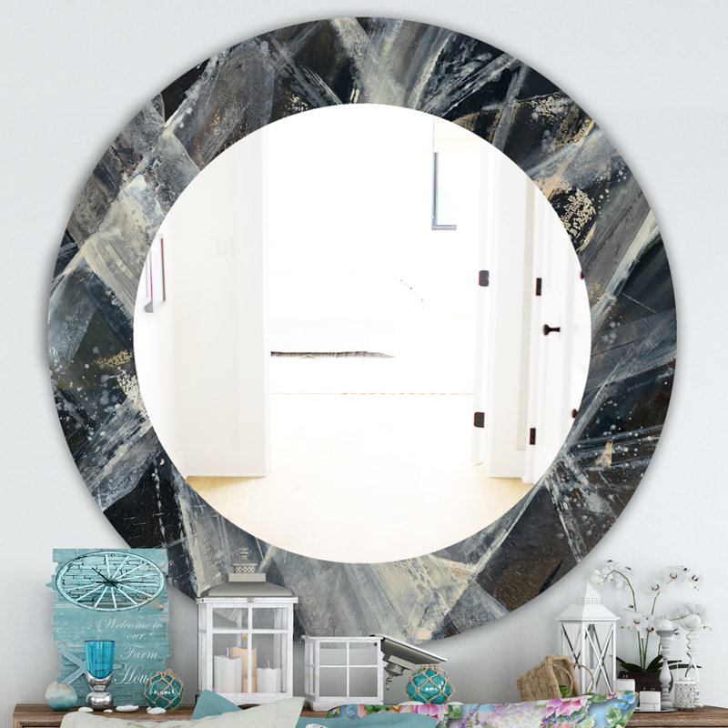 Miroir mural abstrait, H 31,5 po x l po