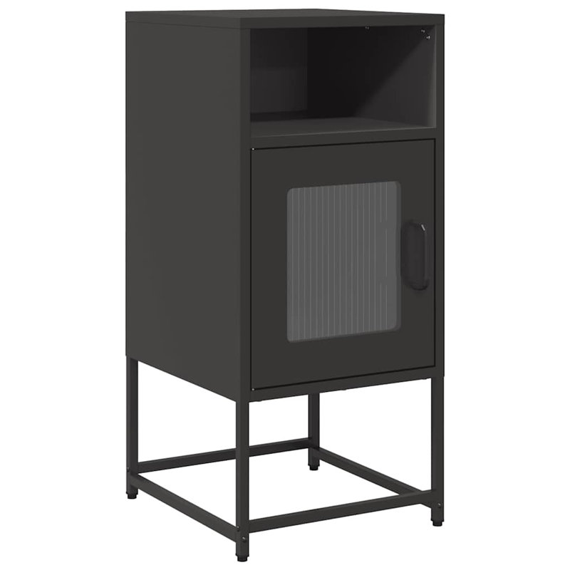 Beautrice 36cm W Steel Bedside Table, Black