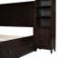 Grand lit avec rangement intégré - Armoire plateforme en bois massif, étagère et tiroirs