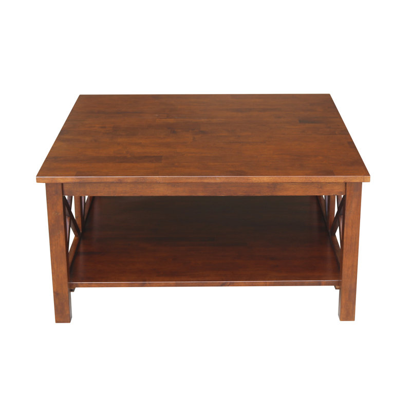 Rossitano Solid Wood Single Coffee Table, 18" H x 36" L x 36" W, Espresso