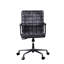Chaise de bureau en cuir fleur noir rétro et aluminium, siège pivotant à 360 degrés, relevage réglable, accoudoir rembourré avec support en métal, base 5 étoiles, capacité de charge de 220 lb, profondeur de siège de 17 po,