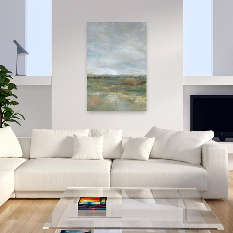 «Lush Desert Sunrise Abstract Contemporary Serene Landscape Nature», reproduction d'art murale, 48" H x 32" W