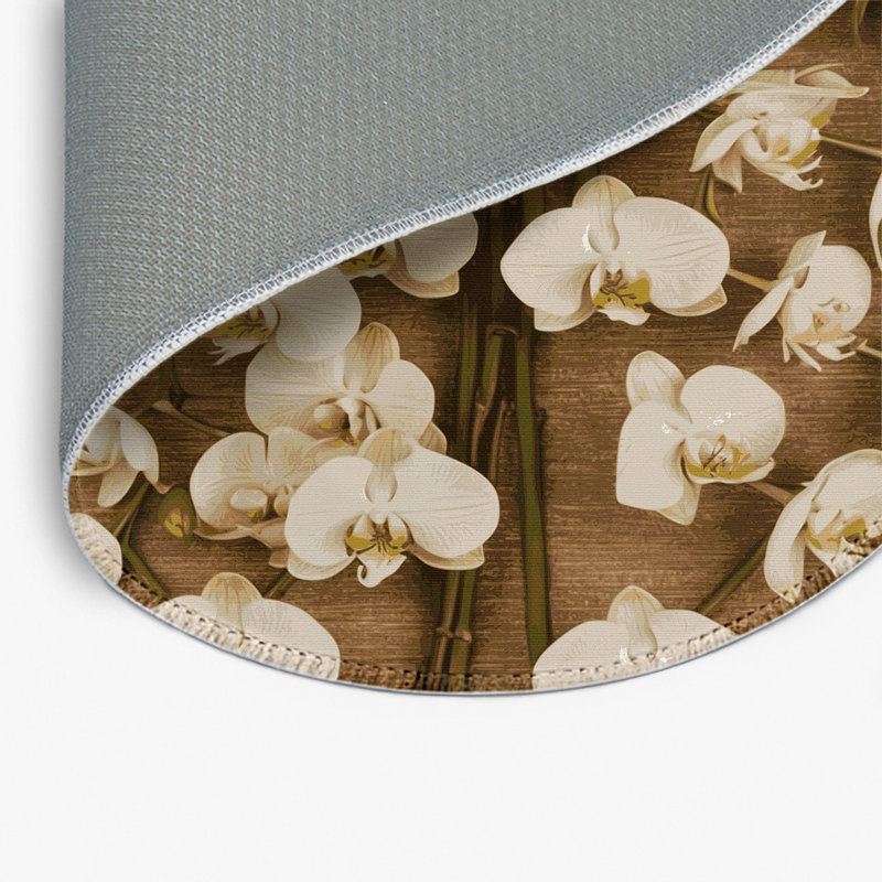 Botanical Brown Indoor and Outdoor Area Rug, Round 5'