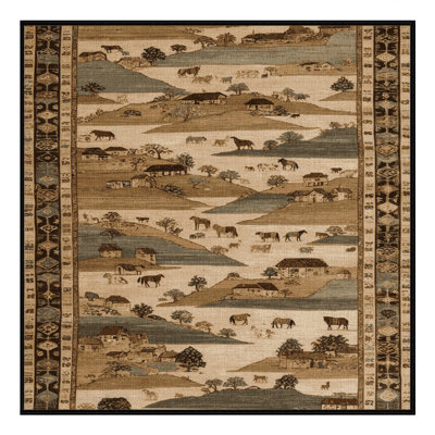 Tapis brun turc lavable à la machine