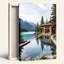 Art moderne sur toile, "Modern Wooden Cabin" par Turquoise Lake and Mountains-133557963
