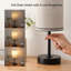 Ensemble de lampe de table moderne 16,7 po avec interrupteur à chaîne, ports de charge USB C + A et ampoules incluses-1357333431