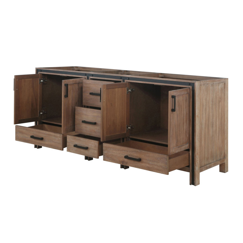 Meuble-lavabo double 80 po Rustwood X P 22 po D, 80", Bois de grange