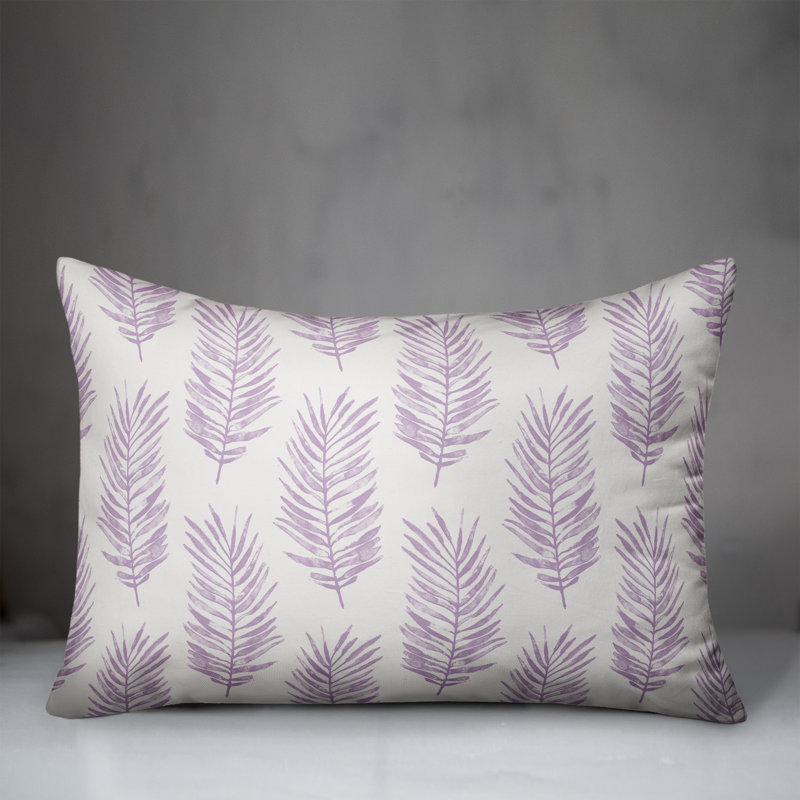 Floral Outdoor Throw Pillow, Purple