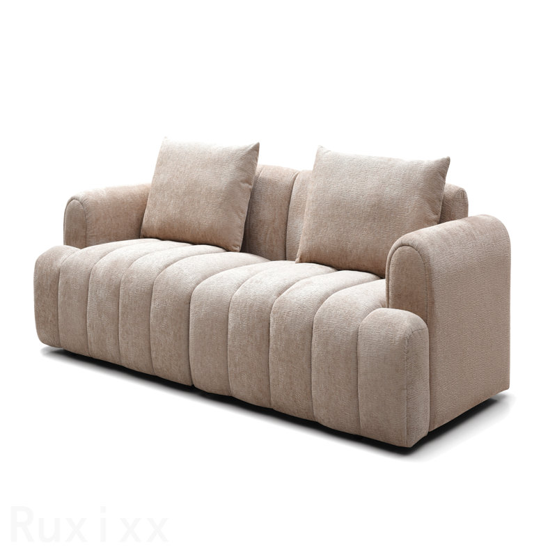 Canapé modulaire moderne, 4 places, canapé en tissu d'ameublement en velours chenille pour petit salon
