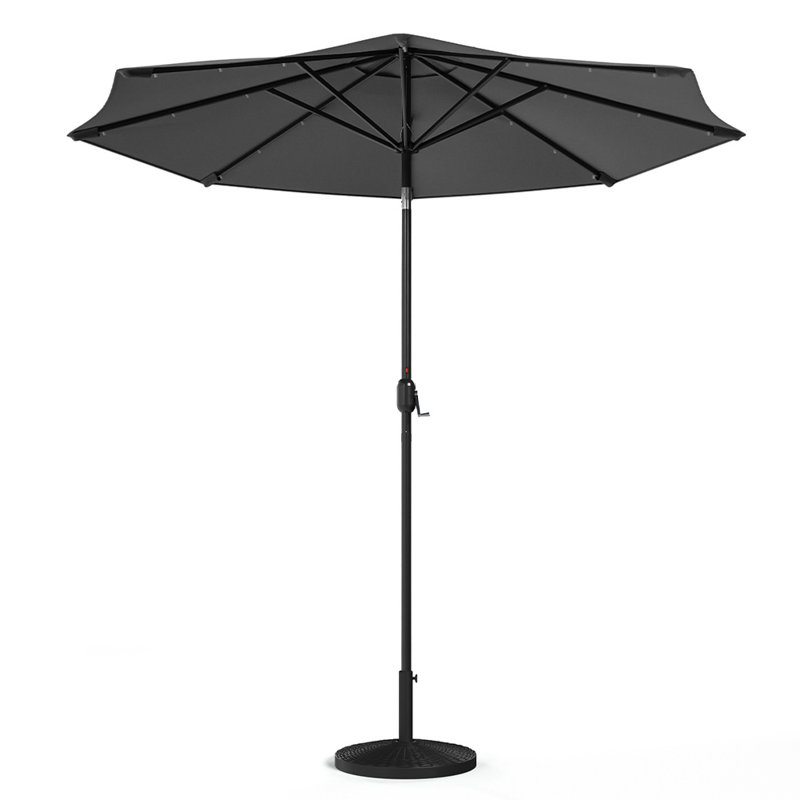 Maust 3m Traditional Parasol with LED Light, Dark Grey