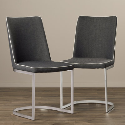 Chromium 18.1'' H Faux Leather Upholstered Metal Side Chair