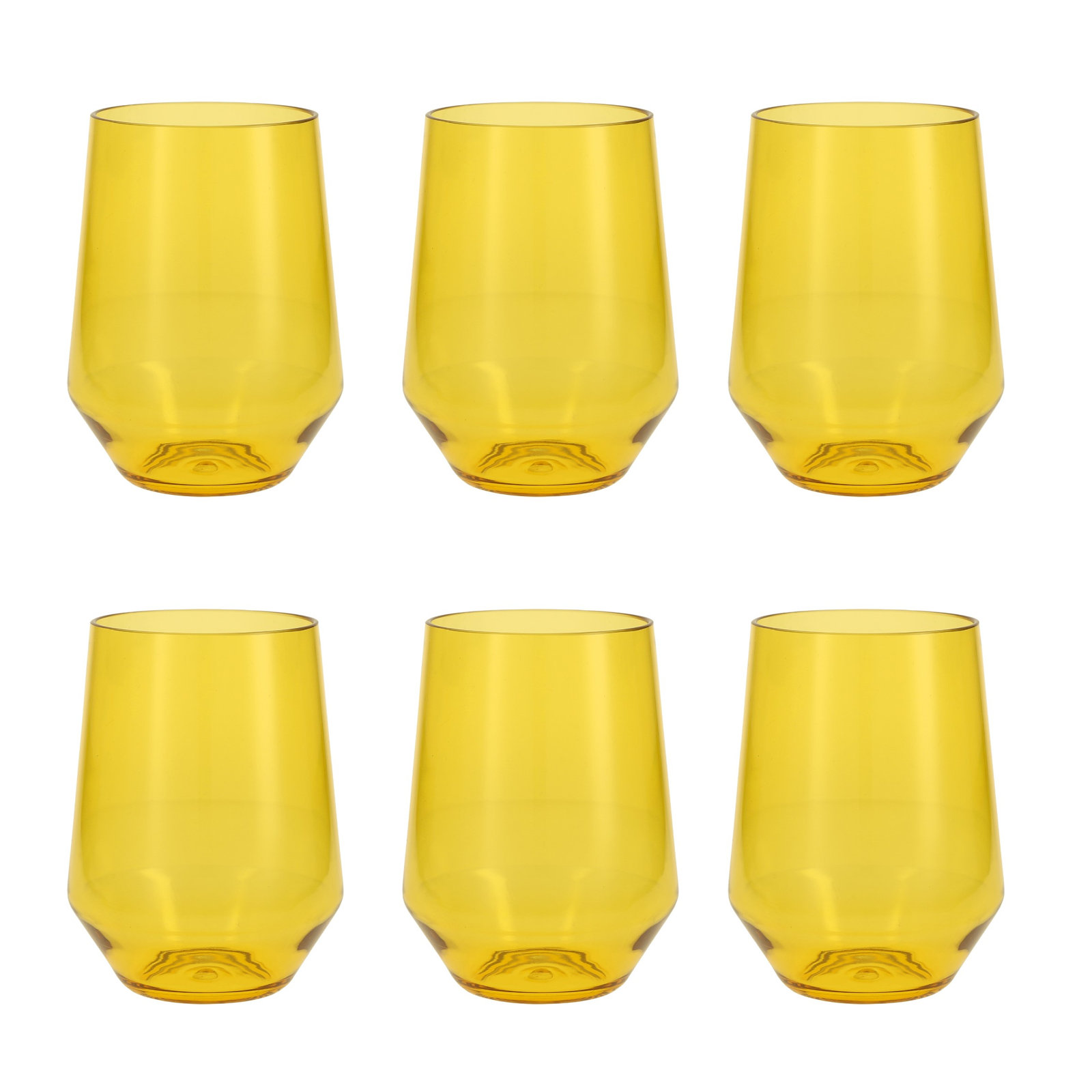 Fortessa Sole Outdoor Shatter Resistant BPA Free Premium Copolyester Plastic Drinkware 6 Pack, Terra Cotta Orange, Stemless Wine Glass