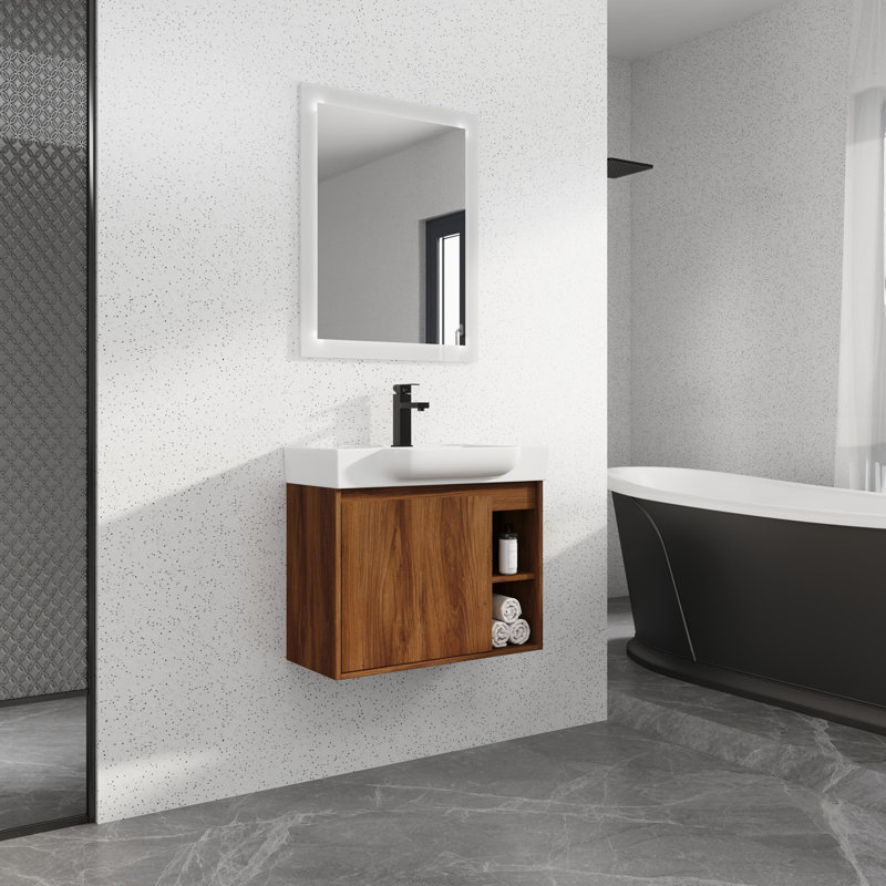 Meuble-lavabo mural avec lavabo en céramique