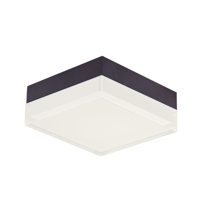 Casella Acrylic LED Flush Mount, Polished Chrome, 1.5" H x 6.25" W x 6.25" D