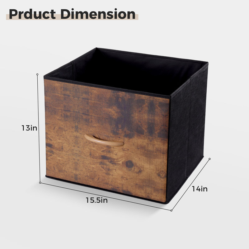 2/4/6Pcs Foldable Storage Cube Bins Fabric Storage Basket Organizer With Handles