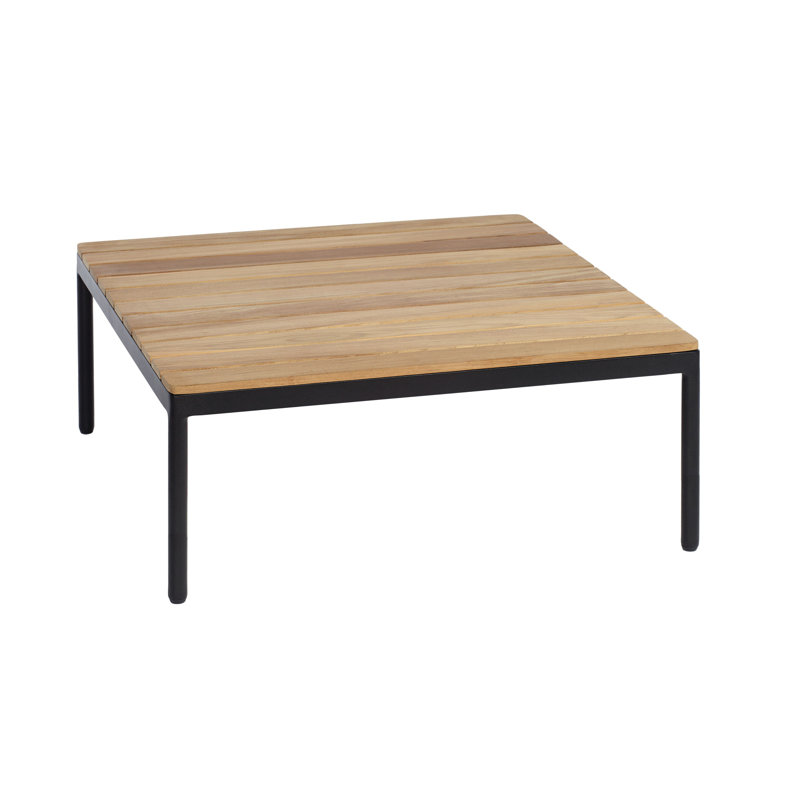 Riad Outdoor Square Coffee Table, Teak, Anthracite, 14.3"