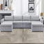 Canapé modulaire moderne à 4 places avec 2 repose-pieds, coussin de siège et dossier amovible et lavable Modern
