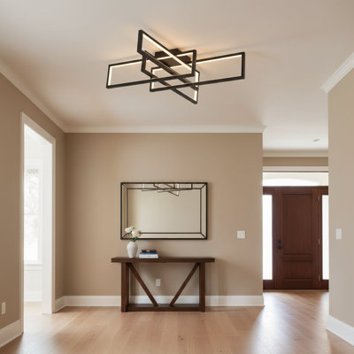 Ashlock 4-Light Modern LED Flush Mount Ceiling Fixture with Remote Control 