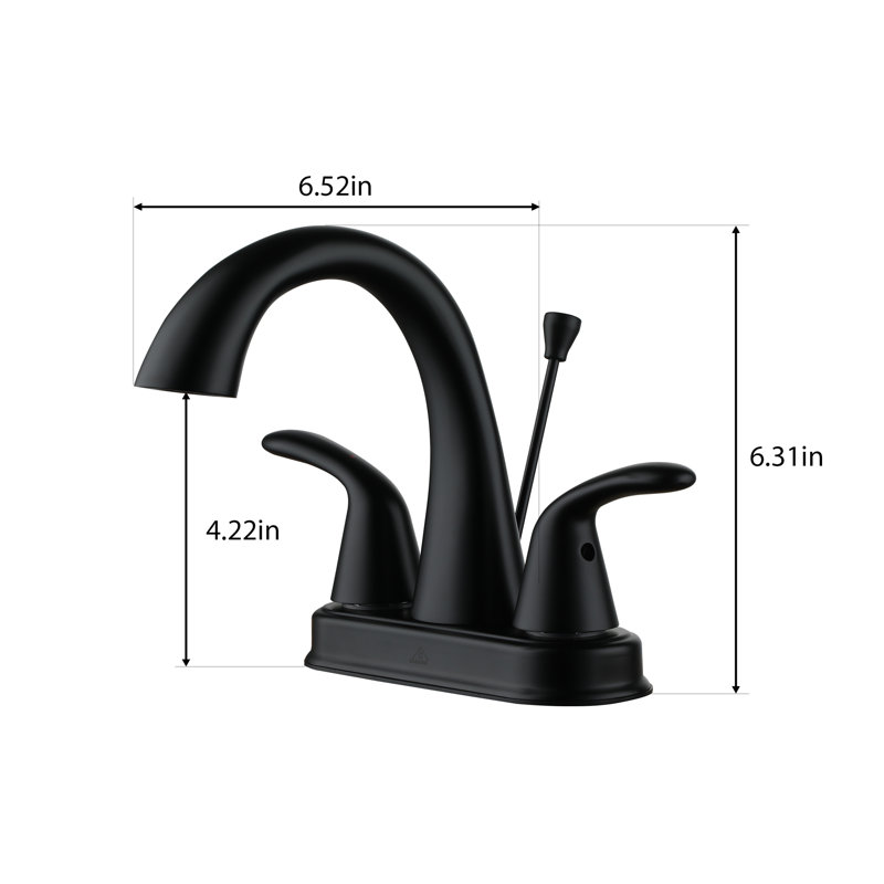 Matte Black Double Handle Bathroom Faucet with Drain Assembly