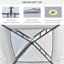 Pavillon de jardin extérieur en polyester Cool Grey avec auvent à 2 niveaux, carré de 9,6 pi, incluant les murs en mailles et la structure en acier