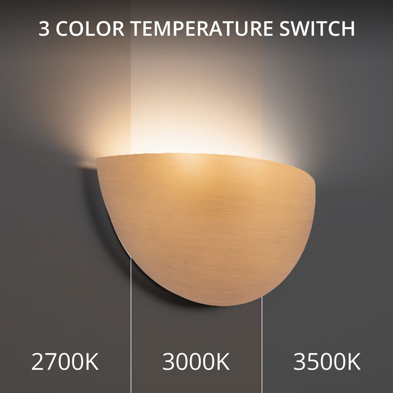 Akena 1 - Light LED Dimmable Half Moon Sconce, Aged Brass, 2700K