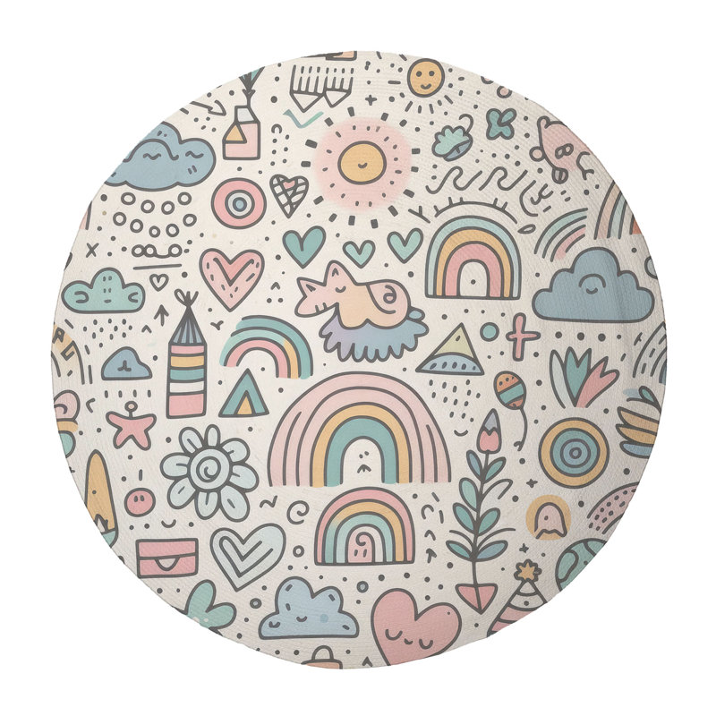 Tapis tressé Faint, Rond 5 pi