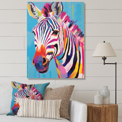 " Colorful Zebra Expressionistic Stripes II "