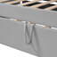 Lit de jour simple en velours rembourré avec couchette escamotable, gris-149336261