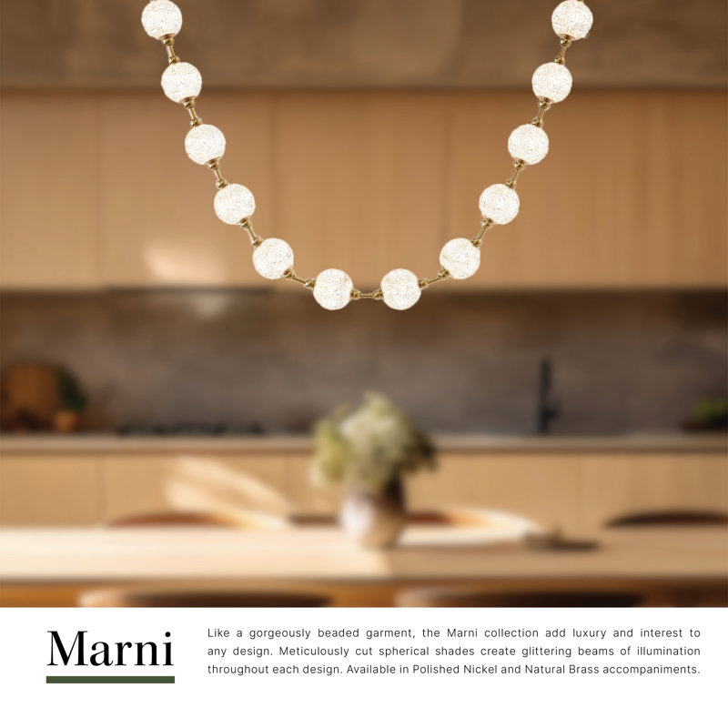 Marni 12 - Light Unique/Statement Pendant, Natural Brass