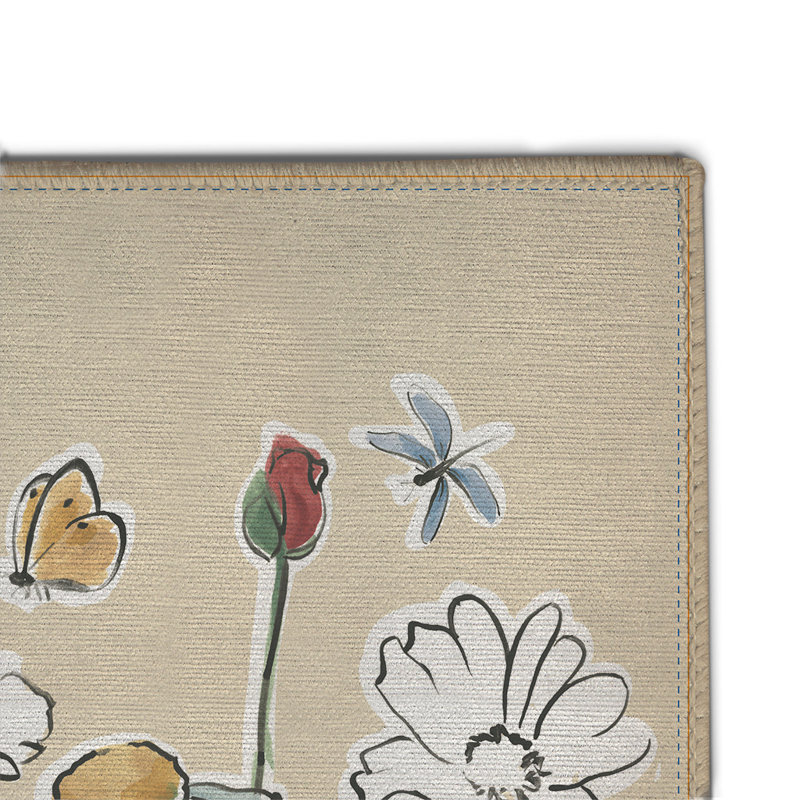 Garden Filigree Natural Chenille Indoor Rug, Rectangle 2' x 3'