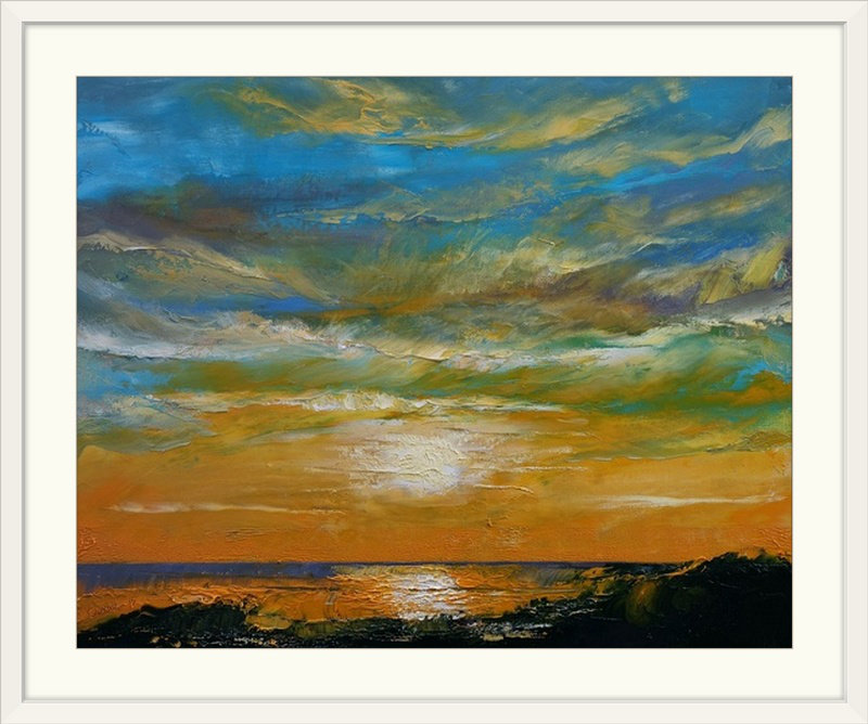 «Massengill Hawaii Orange Seascape» par Michael Creese, reproduction d'art, H 38 po x l 48 po x P 1,5 po, Toile
