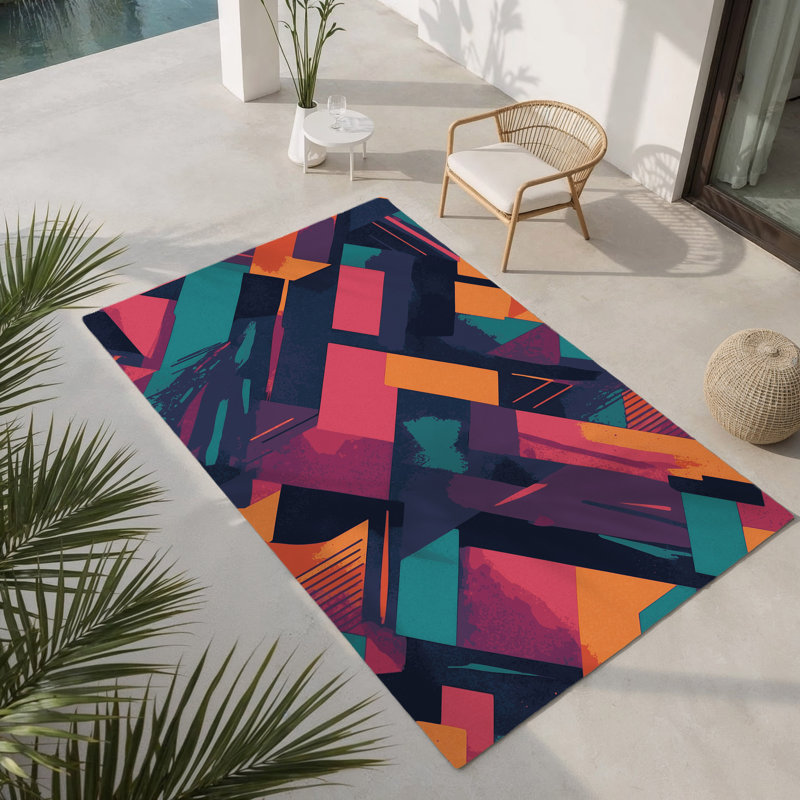Tapis intérieur et extérieur Radiant Layers, Rectangle 4pi x 6 pi