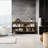 Black Metal Frame Bathroom Storage Cabinet With LED Lights & 4 Tempered Glass Doors