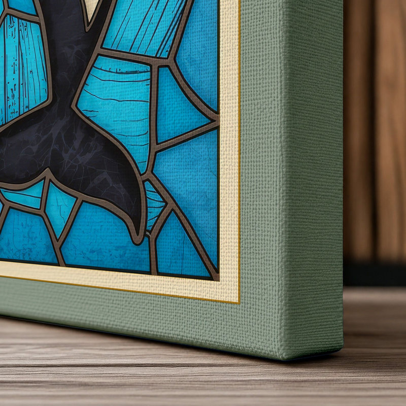 Orca Geometric - Wrapped Canvas, 18x12 - 45.7 x 30.5 cm, Sage Border