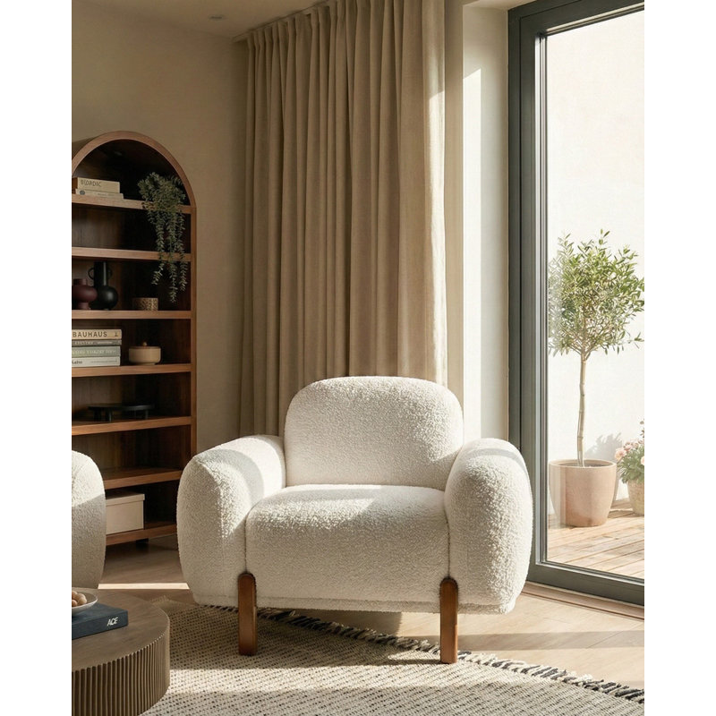Armchair Boucle, White