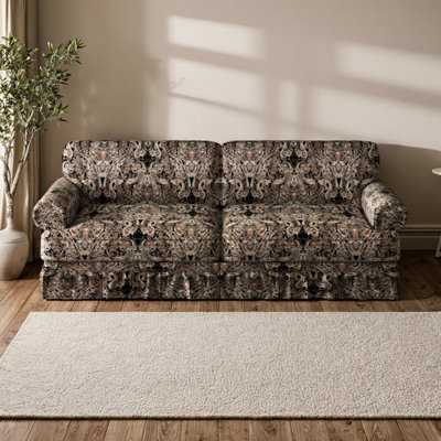 74" Deep-seat Cloud Couch – 3-seater Chenille Sofa With Rolled Arms & Pleated Skirt For Living Room Or Apartment