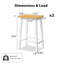 De 2 chaises de bar en bois massif, 25,6 po de hauteur, blanc, repose-pieds de style pour la cuisine quotidienne, tabourets hauts, décor, repose-pieds, comptoir-358989046